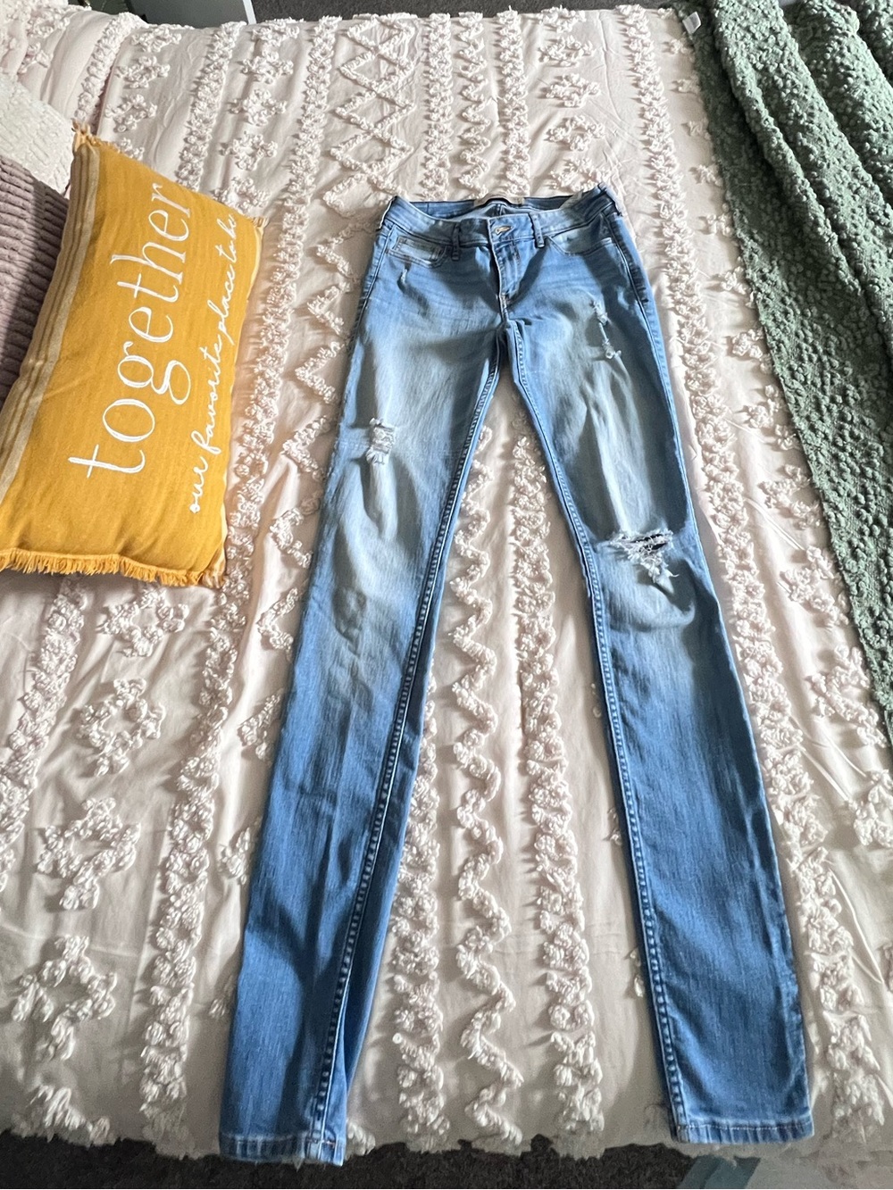 Hollister Light Blue Skinny Distressed Jeans